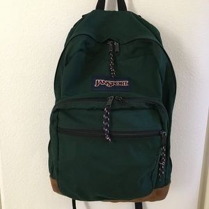 Jansport Green and Black  Backpack w/Suede Bottom